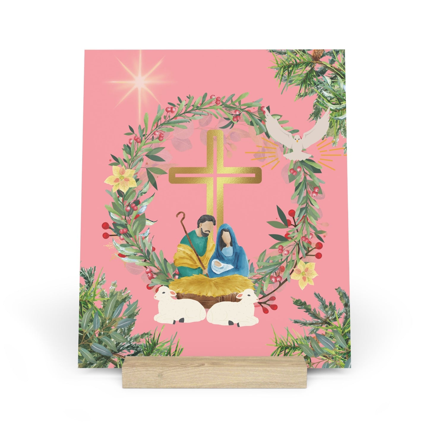 Pink Christmas Christian Artwork