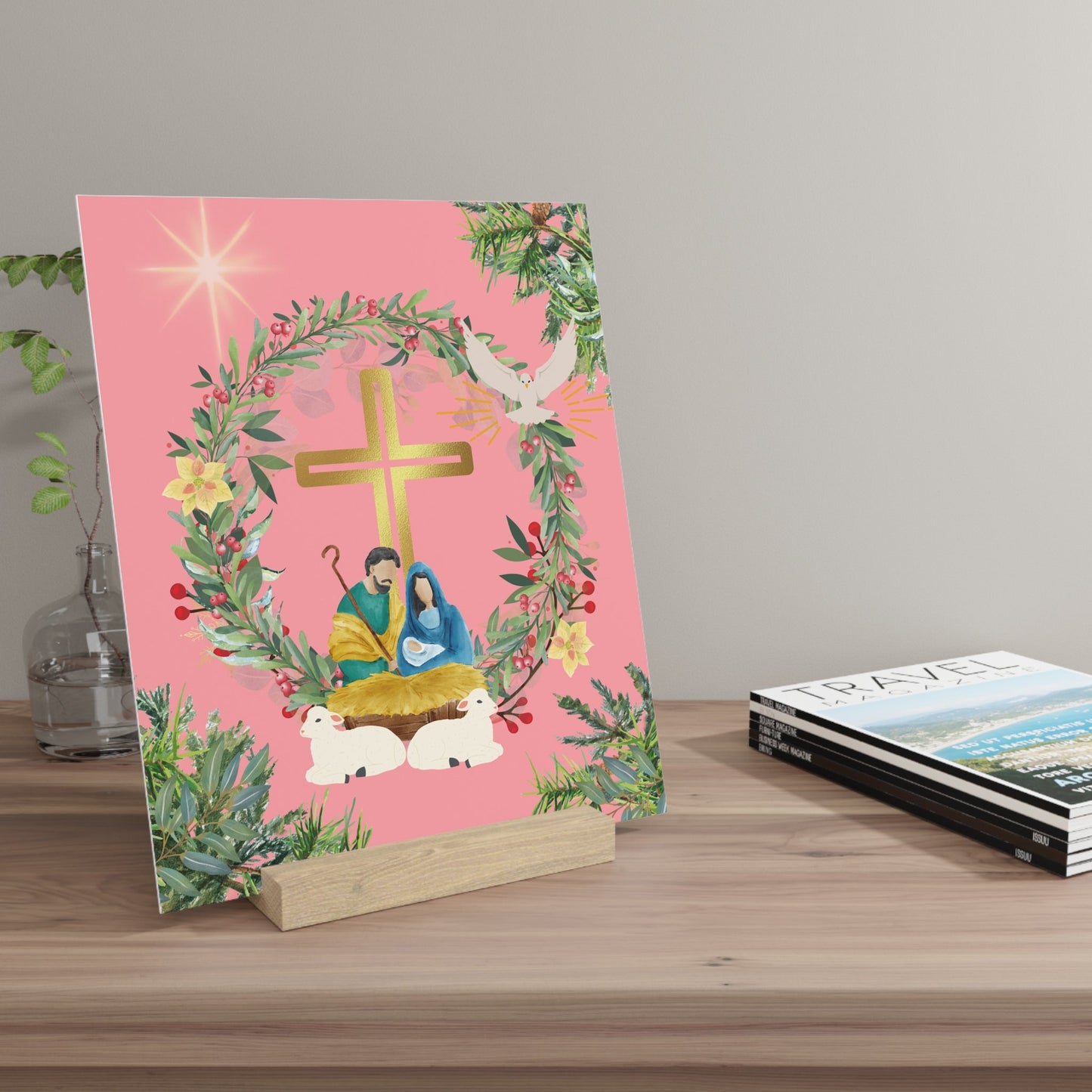 Pink Christmas Christian Artwork